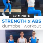 Pin for pinterest - full body dumbbell strength workout with abs