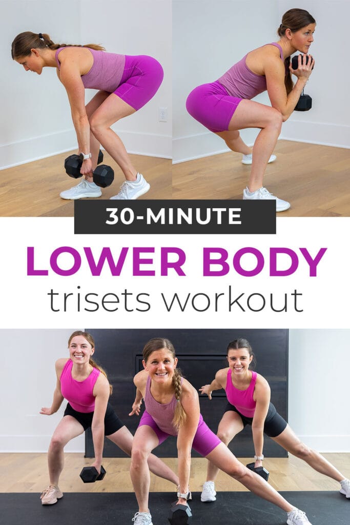 pin for pinterest - lower body strength workout with dumbbells