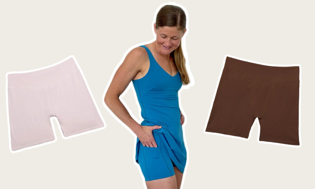 Image showing woman demonstrating best shorts to wear under dresses and skirts