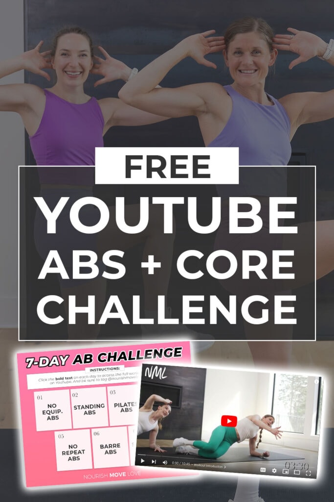 YouTube Ab Challenge - 7 day workout plan pin for pinterest