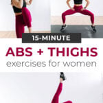 Pin for Pinterest of abs butt and thighs workout at home