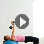 Pin for Pinterest of woman performing back and arm exercises