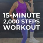 Pin for Pinterest of woman doing a low impact cardio workout