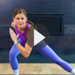 Pin for Pinterest of woman doing a low impact cardio workout