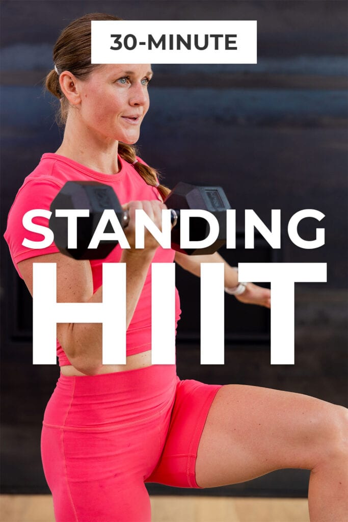 Pin for pinterest - 30 minute standing workout: hiit with weights