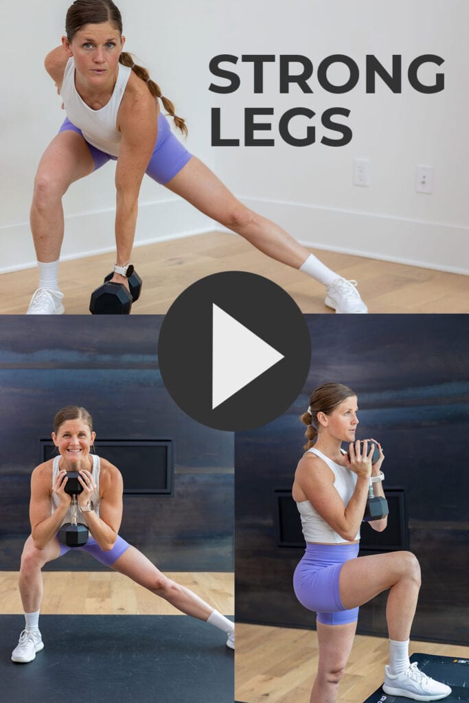 Pin for pinterest - 30 minute dumbbell leg workout and twelve of the best dumbbell leg exercises