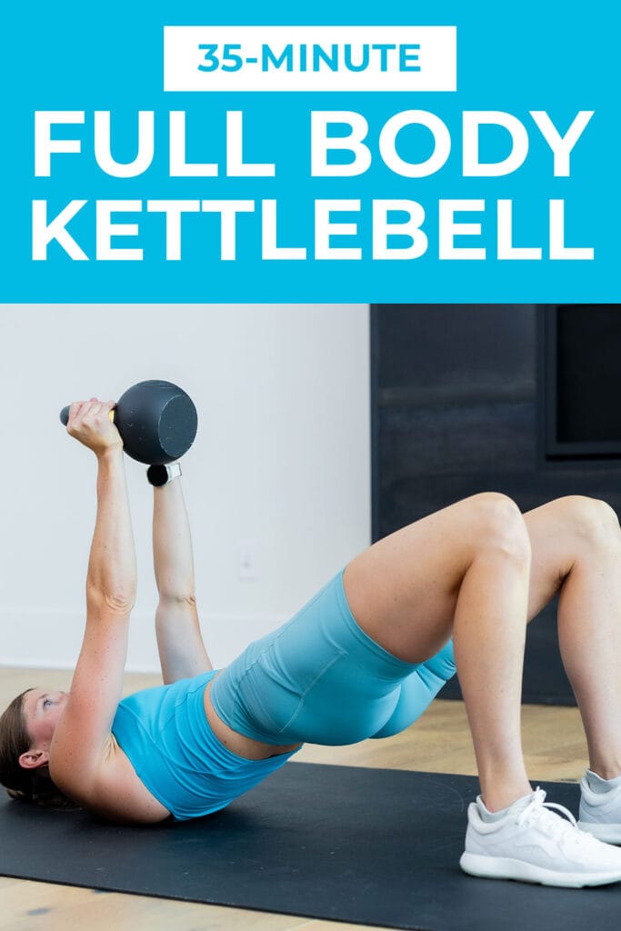 full body kettlebell workout pin for pinterest