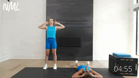 woman performing prone shoulder rotations and woman performing standing shoulder rotations as part of mobility training