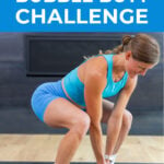 Pin for Pinterest of women performing squat variations