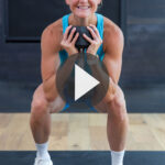 Pin for Pinterest of women performing squat variations