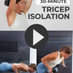 Pin for Pinterest of woman performing the best tricep exercises