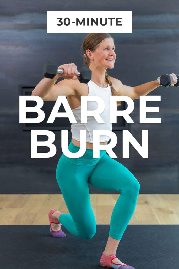 Pin for pinterest - 30-minute barre sculpt workout at home
