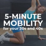 Pin for Pinterest of woman performing daily mobility exercises