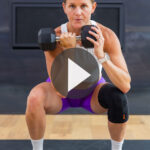 Pin for Pinterest of woman performing compound leg exercises in a lower body workout