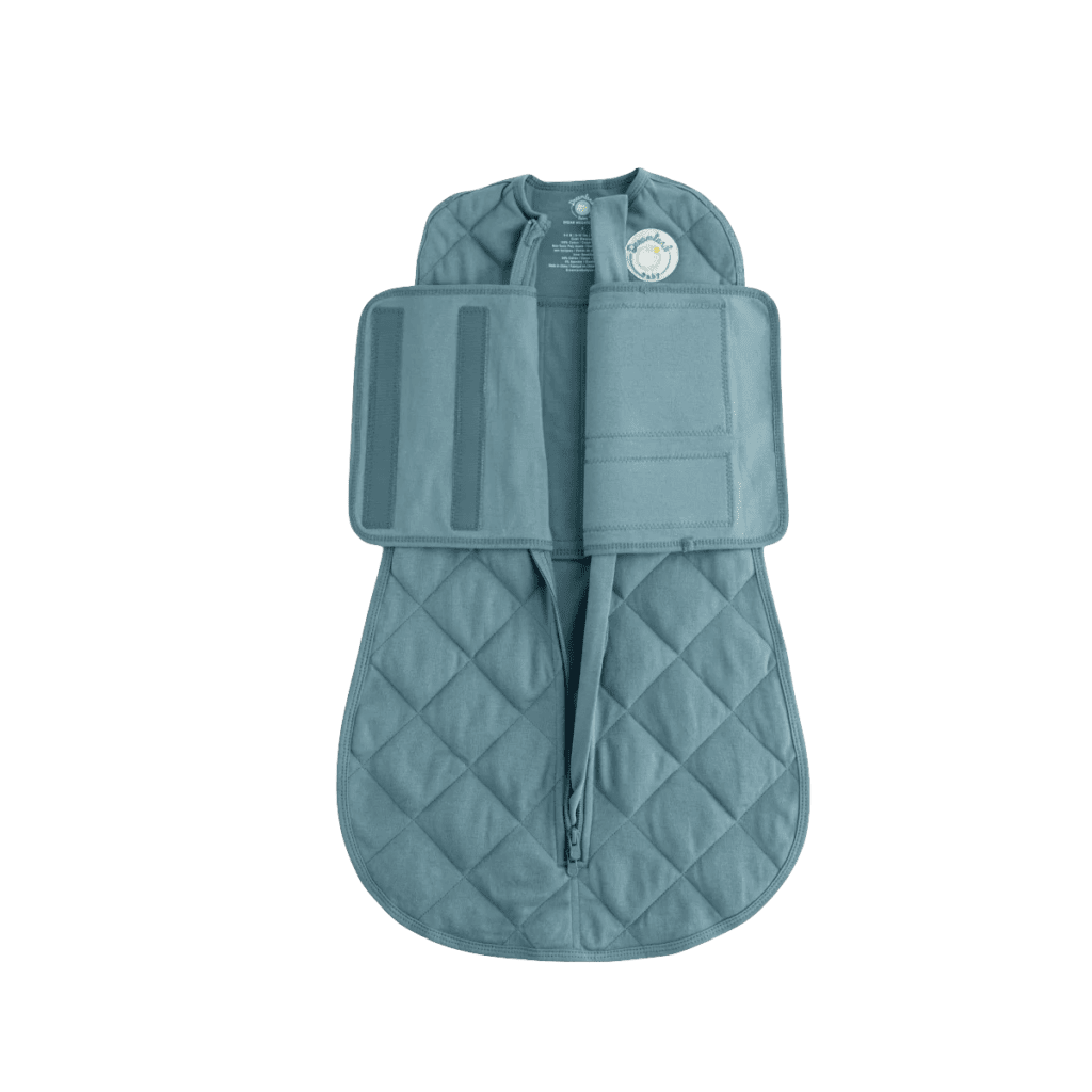 Green weighted baby sleep sack for better sleep | Dreamland baby | Discount code