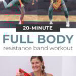 woman performing exercises with resistance bands