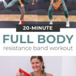 woman performing exercises with resistance bands