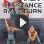 woman performing exercises with resistance bands