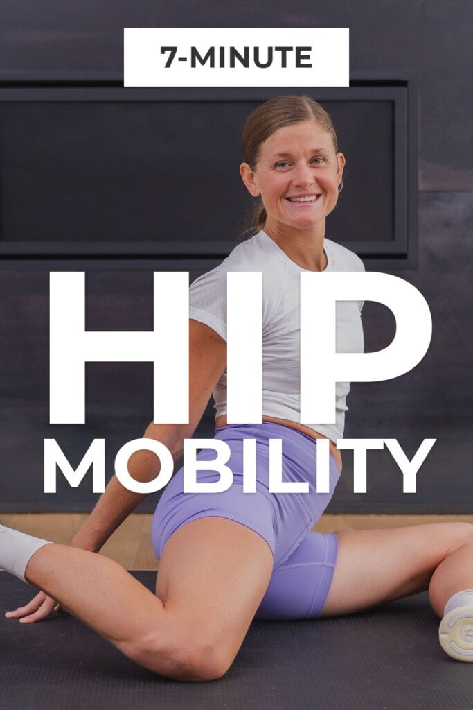 woman performing hip mobility exercises