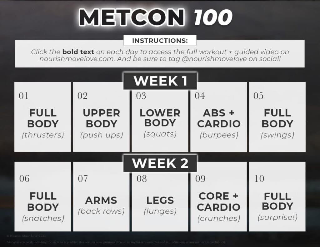 2-Week MetCon Workout Program (PDF)