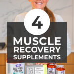 woman posing with muscle recovery supplements