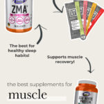 collage of muscle recovery supplements