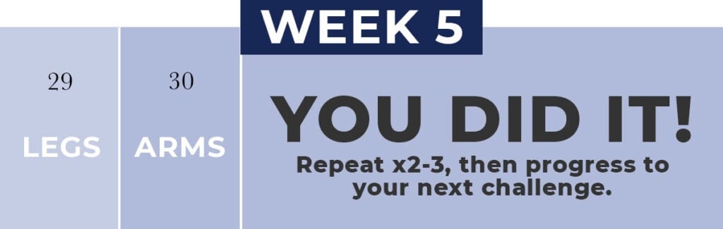week 5 calendar of beginner workout plan