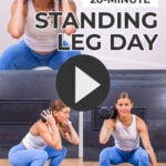 collage of woman performing leg exercises at home