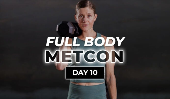 Woman performing a metabolic conditioning exercise