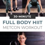 collage of woman performing different metabolic conditioning exercises