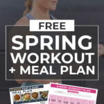 Collage of meal plan and workout calendar