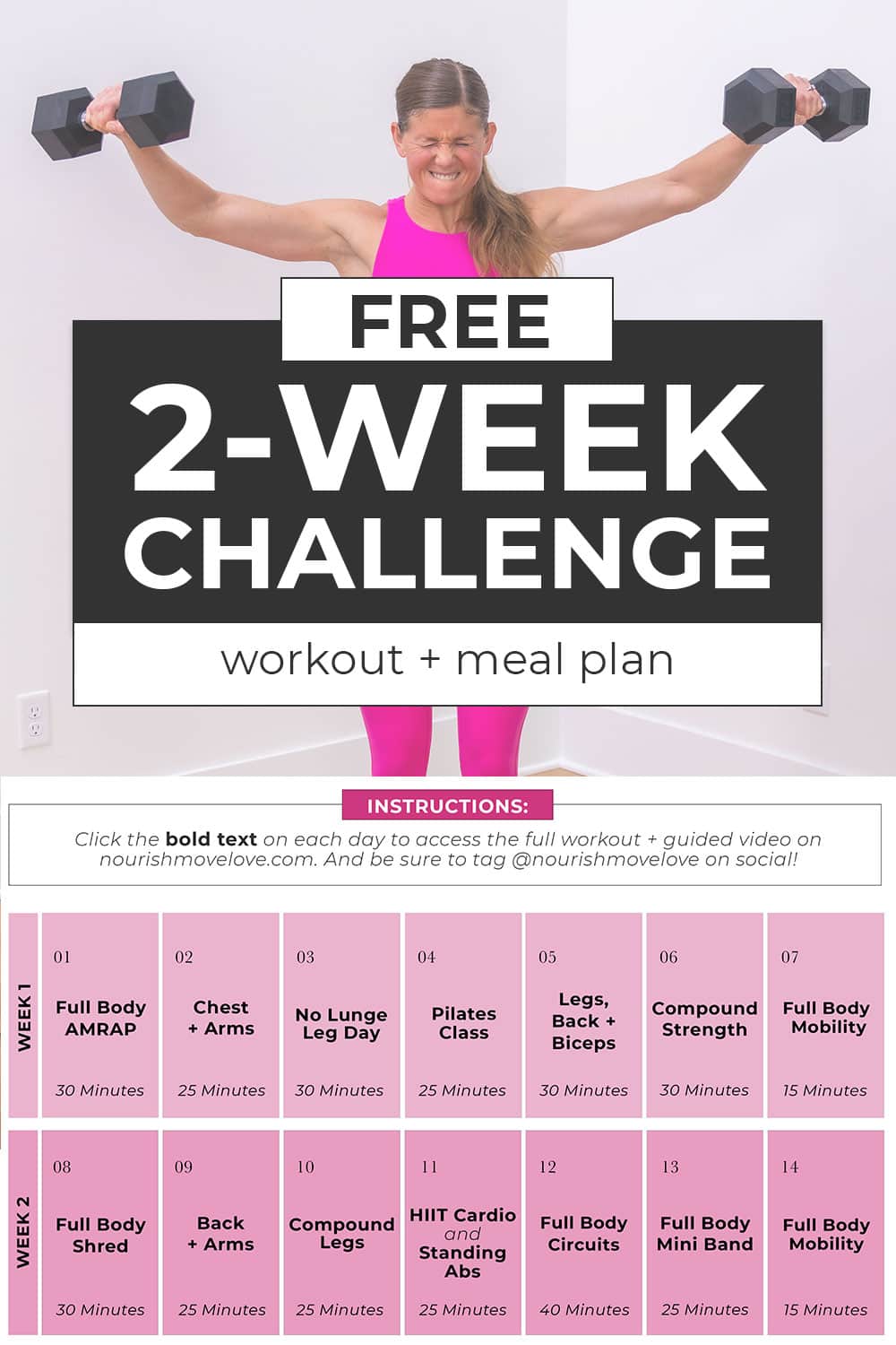 2-Week Workout and Meal Plan (FREE PDF) | Nourish Move Love