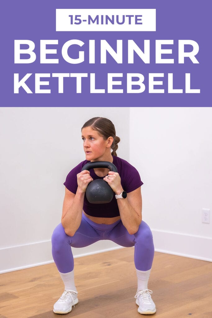 woman performing kettlebell squat