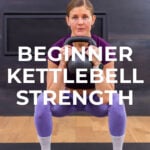 woman performing kettlebell squat