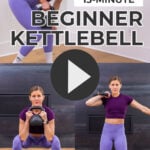 collage of woman performing kettlebell exercises