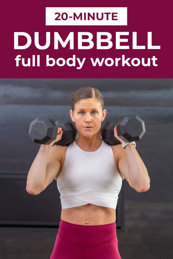 woman performing shoulder press as example of best dumbbell exercises