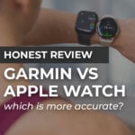 woman wearing garmin watch and apple watch