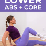 Woman performing boat pose to target lower abs