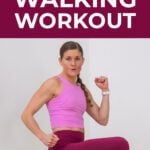 Woman performing a standing walking workout