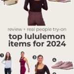 collage of top lululemon products and lululemon best sellers