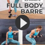 collage of woman performing barre exercises