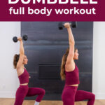 two women performing a lunge and shoulder press