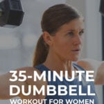 woman performing dumbbell shoulder press