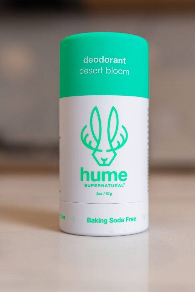 Natural Deodorant, Hume Supernatural Deodorant in scent desert bloom. 