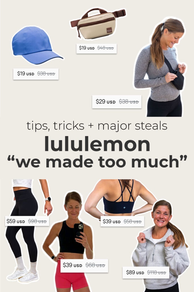 Collage of top lululemon sale items