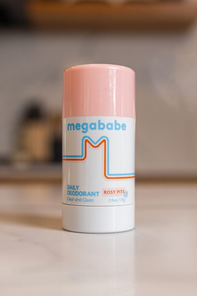 Natural deodorant, Megababe deodorant in the scent rosy pits.