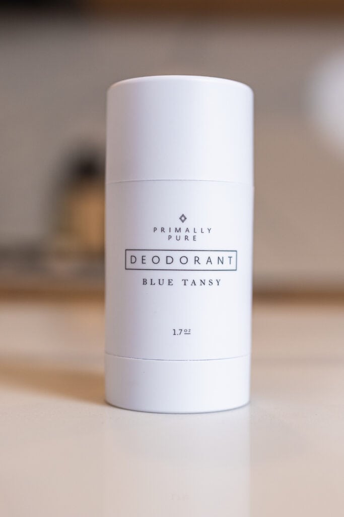 Natural Deodorant, Primally Pure Deodorant in scent blue tansy.