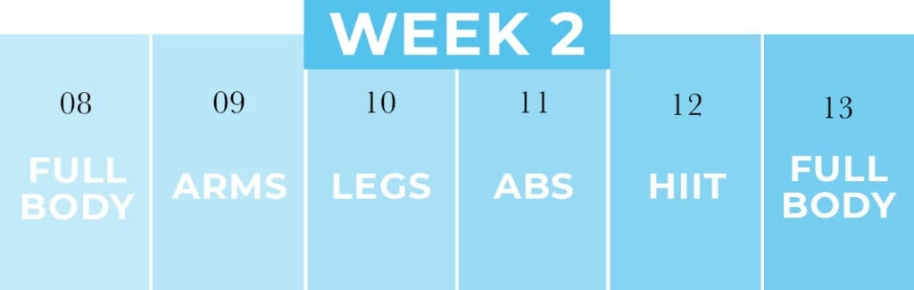14 Day Workout Challenge - Week 2 Calendar