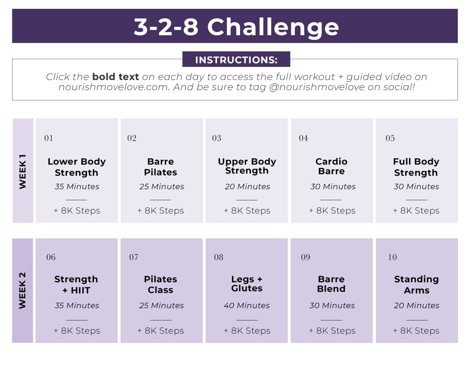 “3-2-8” Workout Plan (Pilates/Barre + Strength)