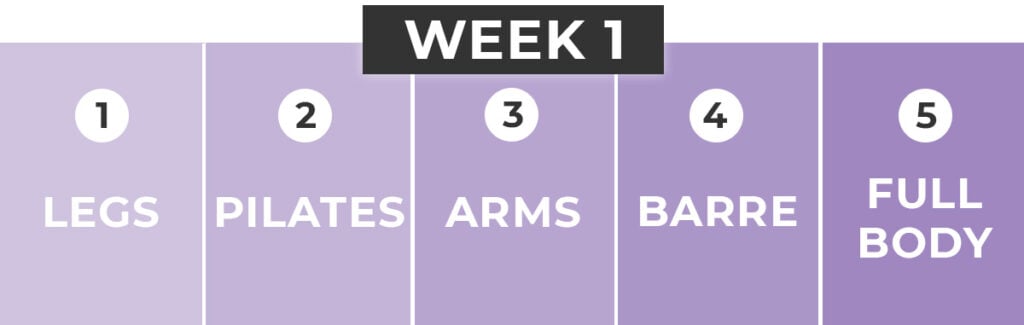 week one of the 328 workout method calendar graphic